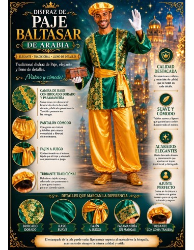 Disfraz Paje Baltasar Talla L | Disfraces Adultos El Rey del Carnaval
