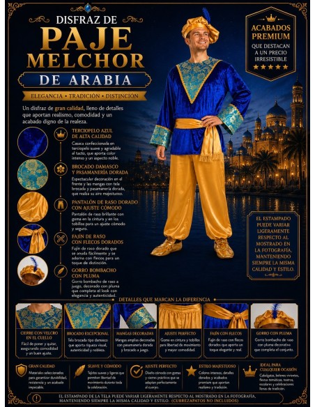 Verkleiden Melchor Größe L | Erwachsene kostumiert der König des Karnevals