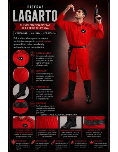 Fantasia de Lagarto Tamanho L | Fantasias para Adultos O Rei do Carnaval