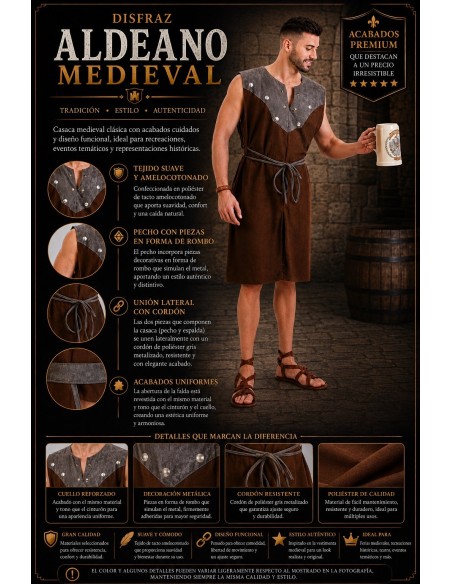 Disfraz Casaca Medieval Talla L | Disfraces Adultos El Rey del Carnaval