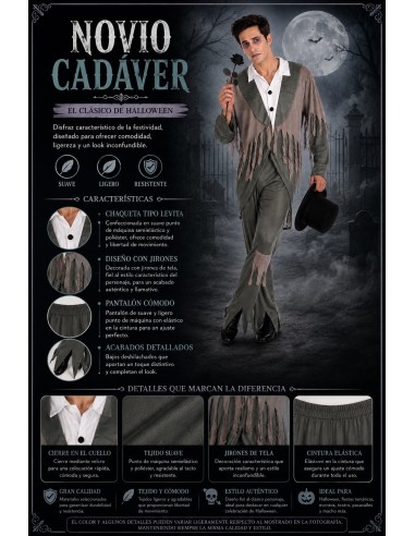 Déguisement de Fiancé Cadavre Taille L | Costumes pour Adultes Le Roi du Carnaval