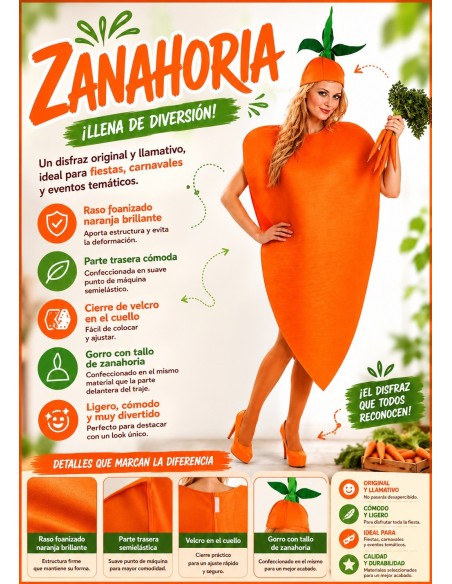 Disfraz Zanahoria Talla L | Disfraces Adultos El Rey del Carnaval