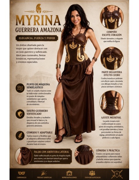 Disfraz Guerrera Talla M | Disfraces Adultos El Rey del Carnaval