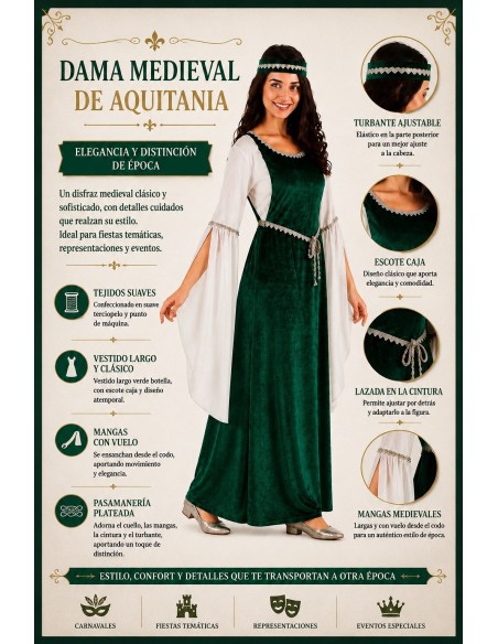 Fantasia Medieval Verde Tamanho M | Fantasias para Adultos O Rei do Carnaval