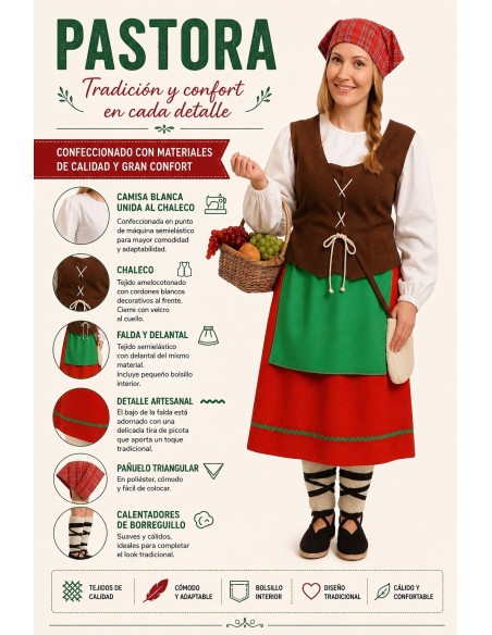 Costume de bergère Taille M | Costumes pour adultes par Le Roi du Carnaval