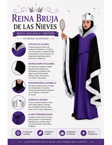 Costume Regina Strega delle Nevi Nuovo | Costumi per Bambini Il Re del Carnevale