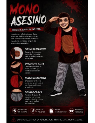 Costume di Scimmia Assassina Nuovo | Costumi per Bambini Il Re del Carnevale