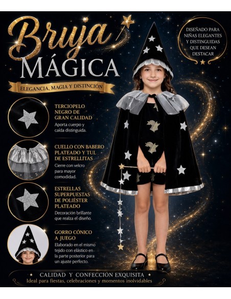 Disfraz Bruja Magica Nuevo | Disfraces Infantiles El Rey del Carnaval