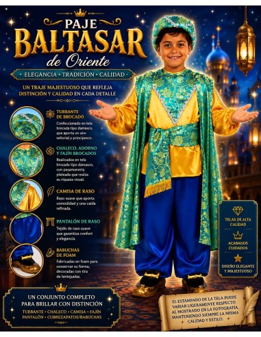 Disfraz Paje Baltasar Nuevo | Disfraces Infantiles El Rey del Carnaval