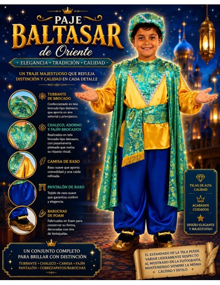 Disfraz Paje Baltasar Nuevo | Disfraces Infantiles El Rey del Carnaval