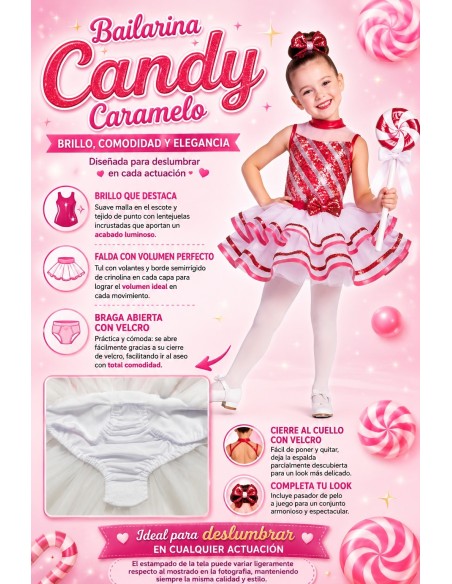 Costume Danseuse Candy Caramel Nouveau | Costumes Enfants Le Roi du Carnaval