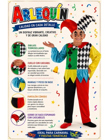 Costume Arlequin | Costumes Enfants Le Roi du Carnaval