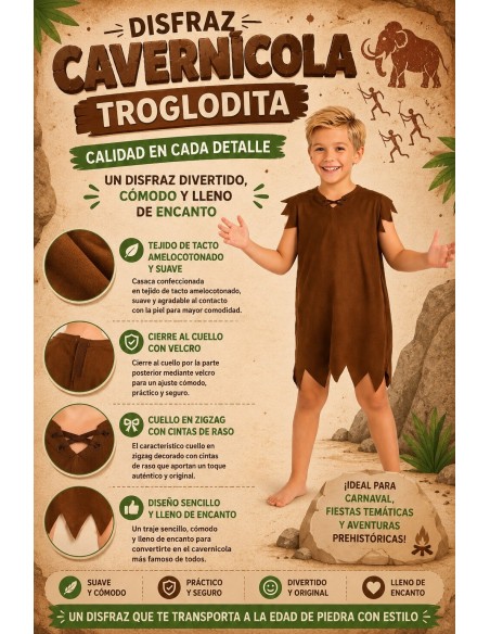 Brown Caveman Costume | Children's Costumes at El Rey del Carnaval