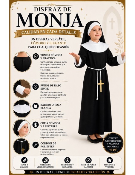 Nun Costume | Children's Costumes at El Rey del Carnaval
