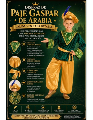 Costume de Page Gaspar | Déguisements pour Enfants Le Roi du Carnaval