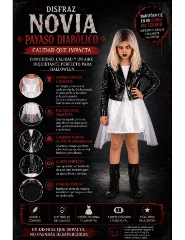 Disfraz Novia Payaso Diabolico | Disfraces Infantiles El Rey del Carnaval