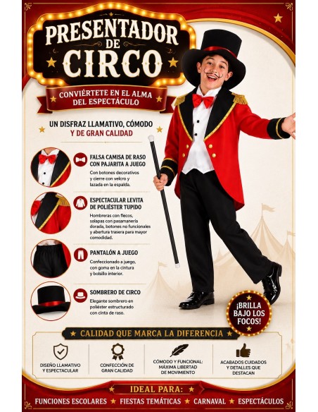 Disfraz Presentador Circo | Disfraces Infantiles El Rey del Carnaval
