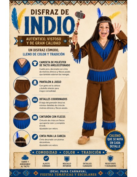 Costume Indiano | Costumi per Bambini Il Re del Carnevale