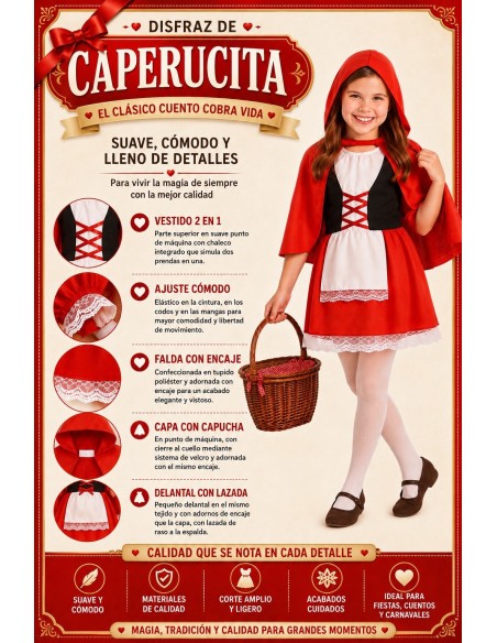Costume de Petit Chaperon Rouge | Costumes pour Enfants Le Roi du Carnaval