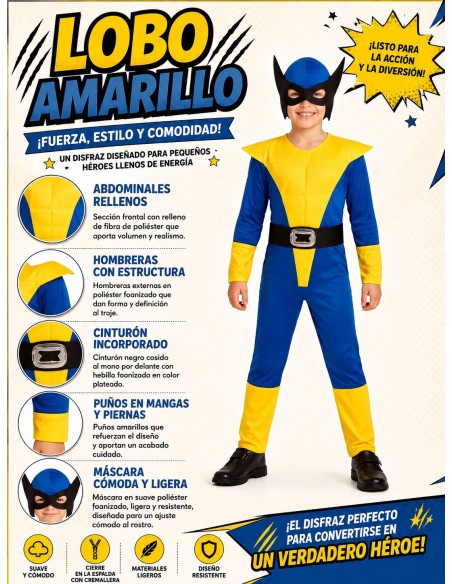Yellow Wolf Costume | Children's Costumes The Carnival King