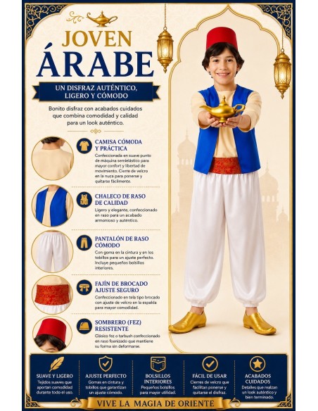 Costume di giovane arabo | Costumi per bambini Il Re del Carnevale