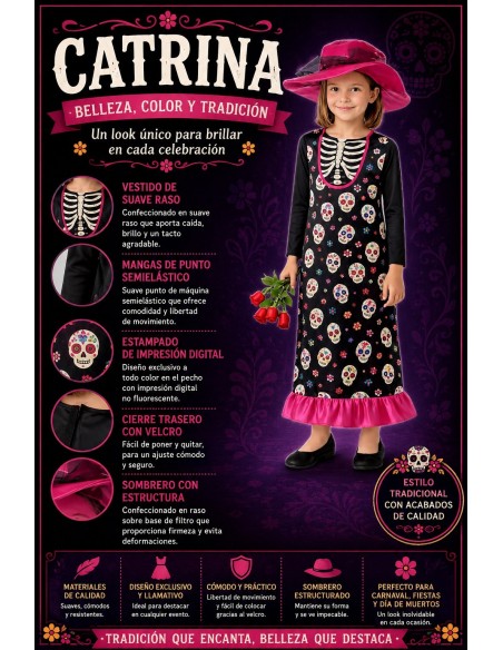 Catrina-Verkleidung | Kinderkostüme der König des Karnevals