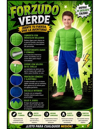 Costume de Force Verte | Costumes pour Enfants Le Roi du Carnaval