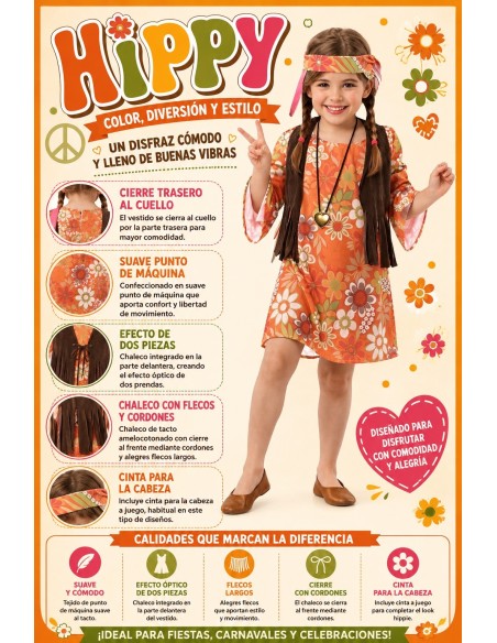 Costume Hippy Donna | Costumi per Bambini Il Re del Carnevale