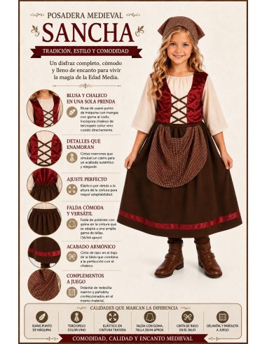 Costume de serveuse | Costumes pour enfants Le Roi du Carnaval