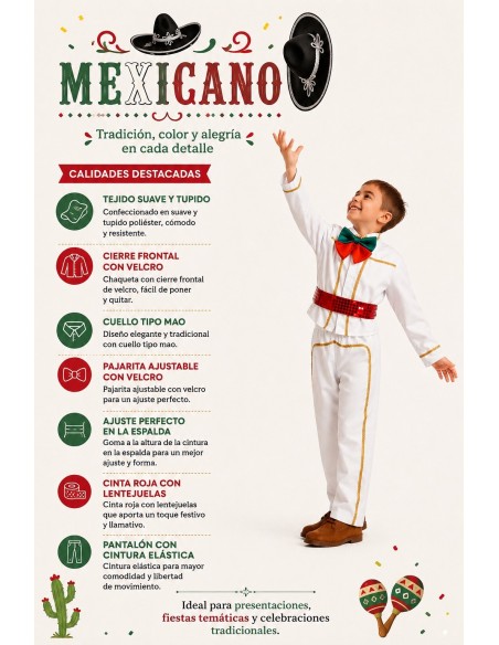 Costume messicano | Costumi per bambini Il Re del Carnevale