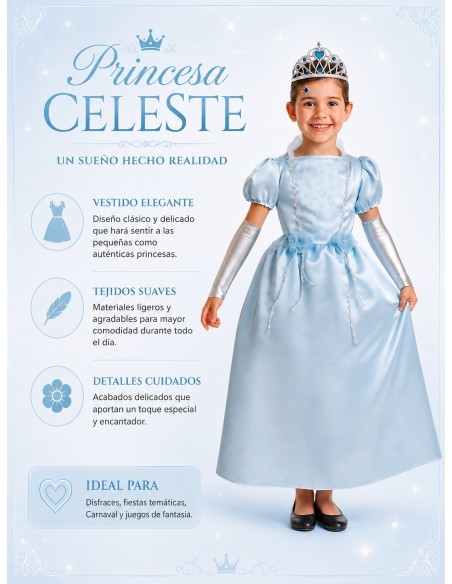 Costume de Princesse Bleue | Costumes pour Enfants Le Roi du Carnaval