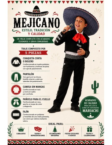 Costume Mexicain | Costumes pour Enfants Le Roi du Carnaval
