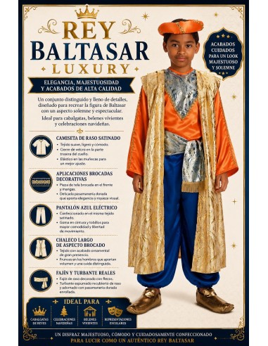 Costume Roi Balthazar de Luxe | Costumes Enfants Le Roi du Carnaval