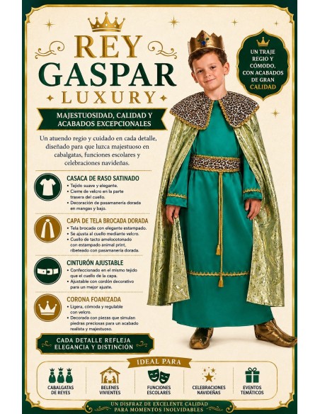 King Gaspar Luxury Costume | Children's Costumes The Carnival King