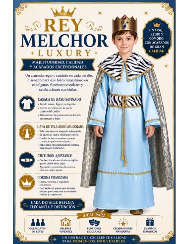 Verkleidung Rey Melchor Luxus | Kinderkostüme der König des Karnevals