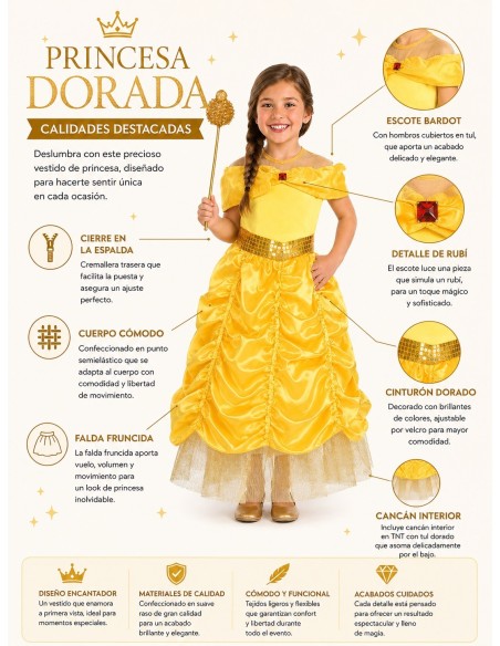 Fantasia Princesa Dourada | Fantasias Infantis O Rei do Carnaval