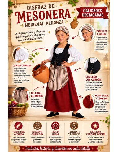 Costume de serveuse | Costumes pour enfants Le Roi du Carnaval