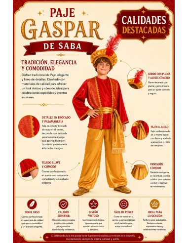 Disfraz Paje Gaspar | Disfraces Infantiles El Rey del Carnaval