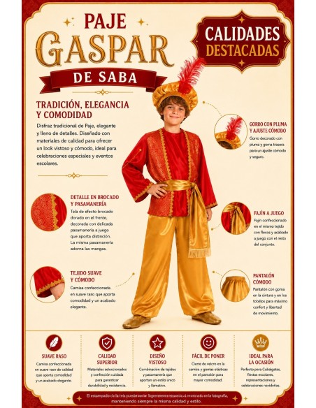 Costume Pagliaccetto Gaspar | Costumi per Bambini Il Re del Carnevale