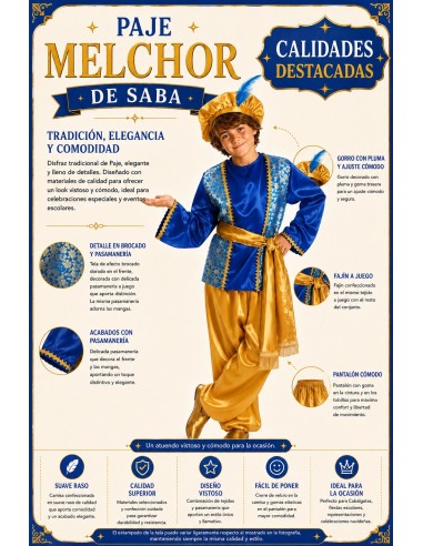 Page costume Melchor | Children's Costumes The King of Carnival