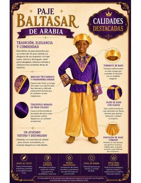 Disfraz Paje Baltasar | Disfraces Infantiles El Rey del Carnaval