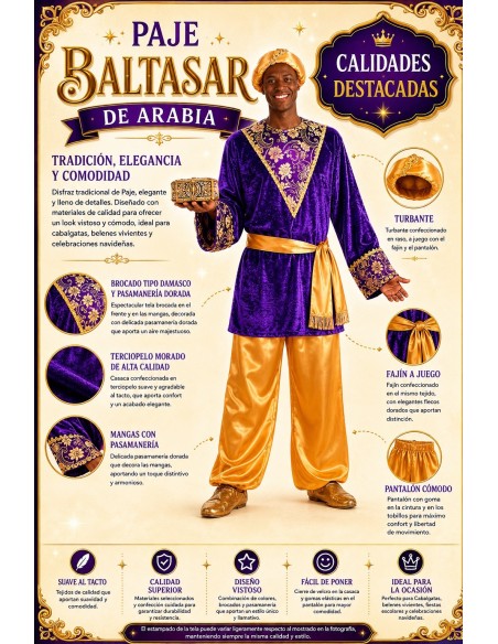 Page Costume Baltasar Size L | Adult Costumes The King of Carnival