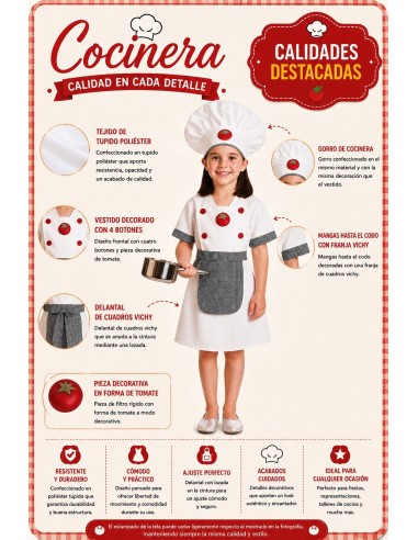 Déguisement de cuisinière | Costumes pour enfants du Roi du Carnaval