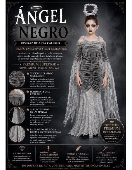 Kostüm Angel Black 8/10 Neu | Kinderkostüme der König des Karnevals