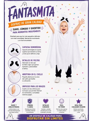 Disfraz Fantasma 2/3 Nuevo | Disfraces Infantiles El Rey del Carnaval