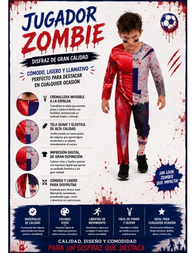 Zombie Player Costume 8/10 Years New | Children's Costumes The Carnival King