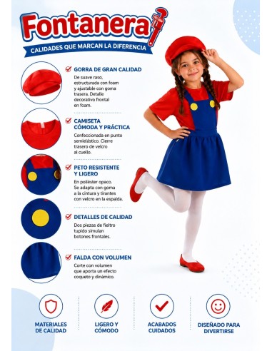 Plumber Video Game Costume 8-10 Years | Children's Costumes The King of Carnival