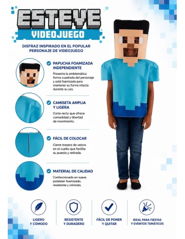 Estevez Costume Video Game 8/10 Years | Children's Costumes The King of Carnival