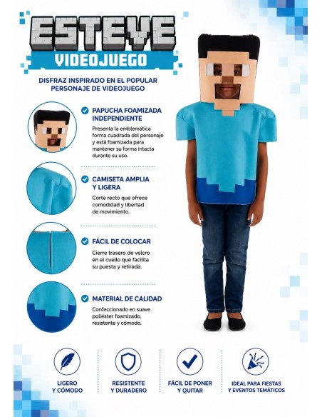Estevez Costume Video Game 8/10 Years | Children's Costumes The King of Carnival
