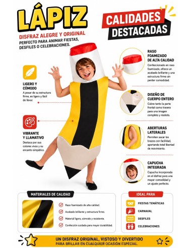 Pencil Costume One Size Fits All | Children's Costumes The King of Carnival